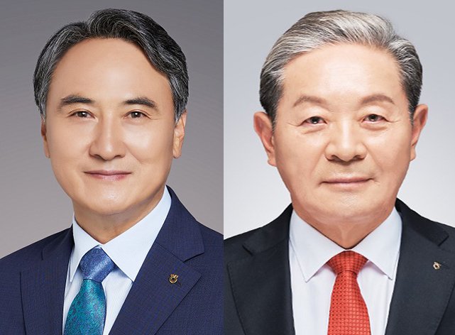 고일학 제주남원농협 조합장(왼쪽)과 김진문 조천농협 조합장.