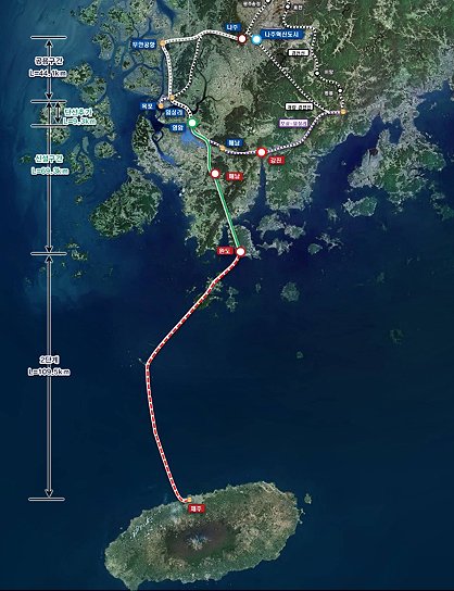 완도 경유 제주~서울 해저고속철 개설안.(완도군 제공, 재판매 및 DB 금지)