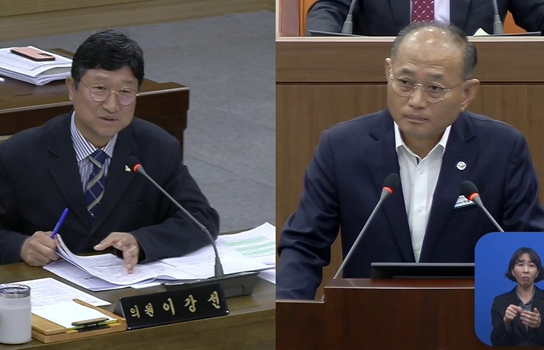 [서천=뉴시스] 조명휘 기자 = 이강선(더불어민주당·나선거구) 서천군의원이 27일 이충희 홍보감사담당관을 상대로 제335회 임시회 제4차 본회의 군정 보충질의를 하고 있다. 2025.10.27. photo@newsis.com *재판매 및 DB 금지