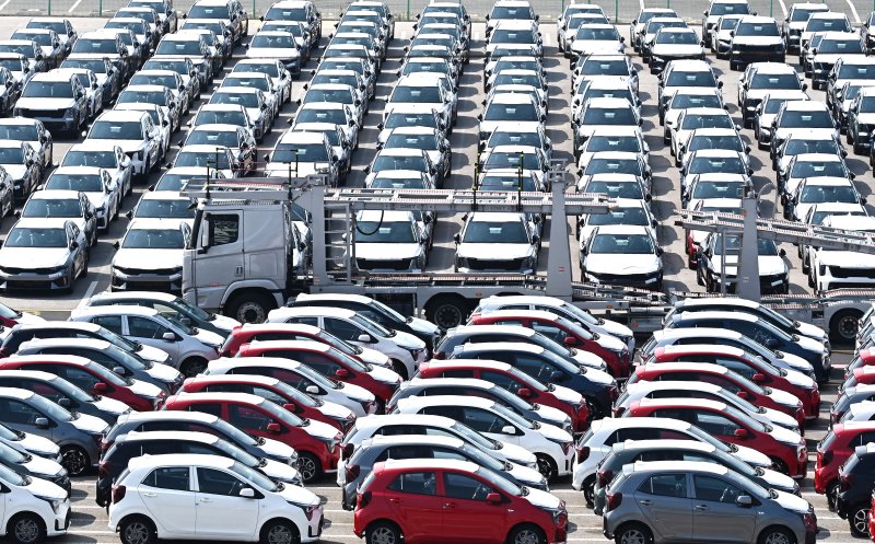 [평택=뉴시스] 김종택 기자 = 사진은 1일 경기 평택항 자동차 전용부두에 수출용 차량이 세워져 있는 모습. 2025.10.01. jtk@newsis.com