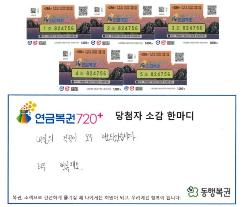 꿈에서 무슨 차트가 폭등했는데... 연금복권, 1·2등 동시 당첨