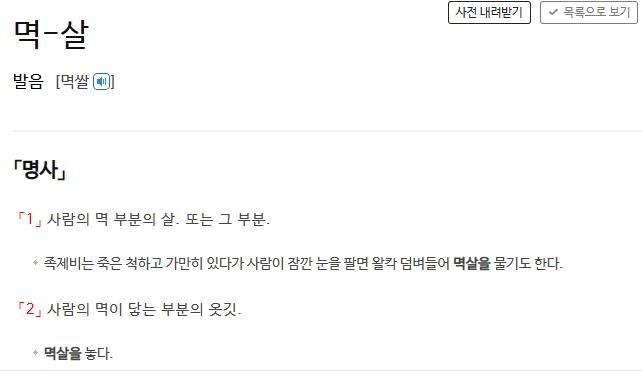 '멱살'에 대한 사전의 정의 (출처=연합뉴스)