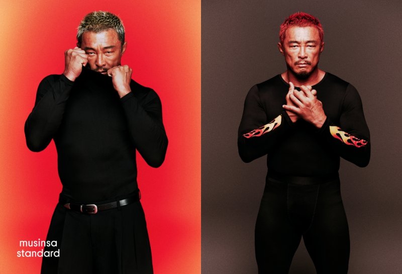 [서울=뉴시스] 무신사는 자사 캐주얼웨어 브랜드 '무신사 스탠다드'가 겨울 시즌을 맞아 이종격투기 선수 추성훈과 함께 '힛탠다드' 캠페인을 진행한다고 28일 밝혔다.(사진=무신사 제공) *재판매 및 DB 금지
