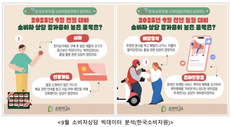 [서울=뉴시스] 9월 소비자상담 빅데이터 분석(사진=한국소비자원 제공) *재판매 및 DB 금지