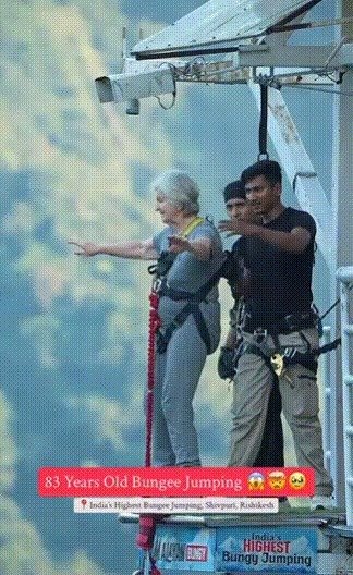 82세 여성이 인도에서 번지 점프를 성공해 화제가 되고 있다고 인디아 투데이가 보도했다. (인스타그램 @Globesome.India)