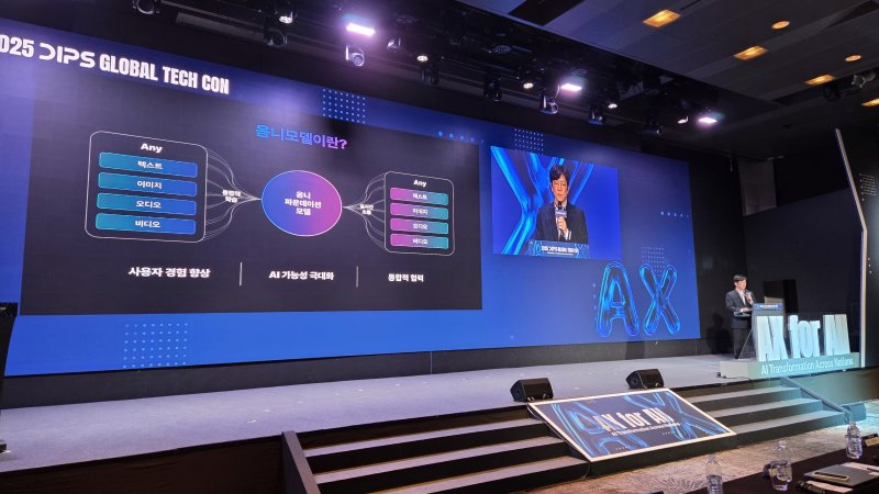 28일 APEC 정상회의 주간 공식 부대행사로 열린 '글로벌 초격차 테크 콘퍼런스'에서 성낙호 네이버클라우드 전무가 발표하고 있다. 2025.10.28 ⓒ뉴스1 이정후 기자