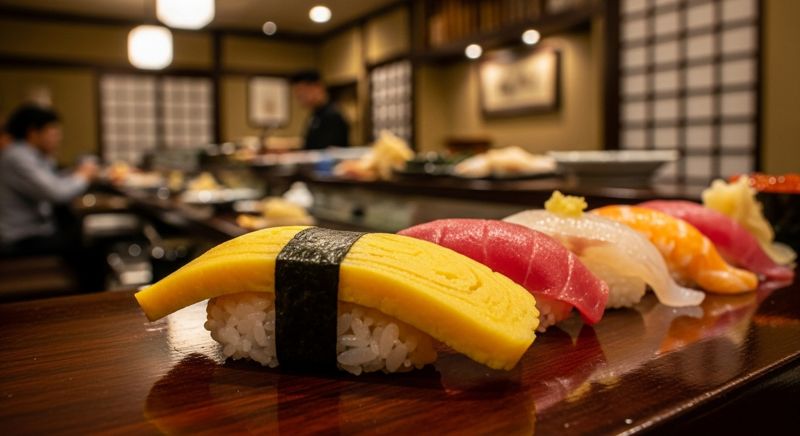 이것 절대 먹지 마세요 푸른빛 보이는 계란 초밥 뭐길래