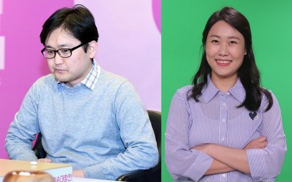김영완 8단(왼쪽)과 이민진 8단이 '입신'의 경지라 불리는 9단으로 승단했다. (한국기원 제공)