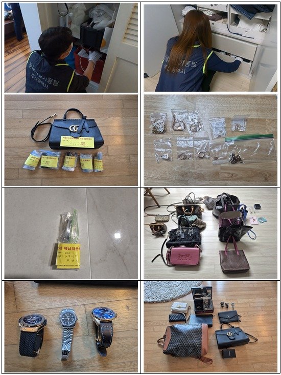 고액체납자 가택수색 및 압류물품 사진. 부산시 제공