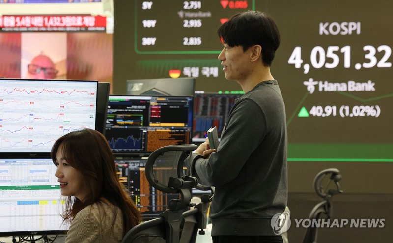 코스피 4,050대, 사상 최고치 경신 (출처=연합뉴스)