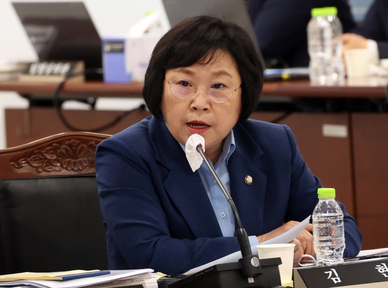 [세종=뉴시스] 강종민 기자 = 13일 세종시 정부세종청사에서 열린 국회 과학기술정보방송통신위원회의 과학기술정보통신부에 대한 국정감사에서 김현 더불어민주당 의원이 질의하고 있다. 2025.10.13. ppkjm@newsis.com