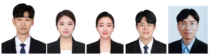 [서울=뉴시스] (왼쪽부터) 고려대 유승훈 석박통합과정(제1저자), 김소현 석박통합과정(공저자), 강주현 석사과정(공저자), 박현준 석사과정(공저자), 고려대 전기전자공학부 차영수 교수(교신저자). (사진=고려대 제공) 2025.10.29. photo@newsis.com *재판매 및 DB 금지