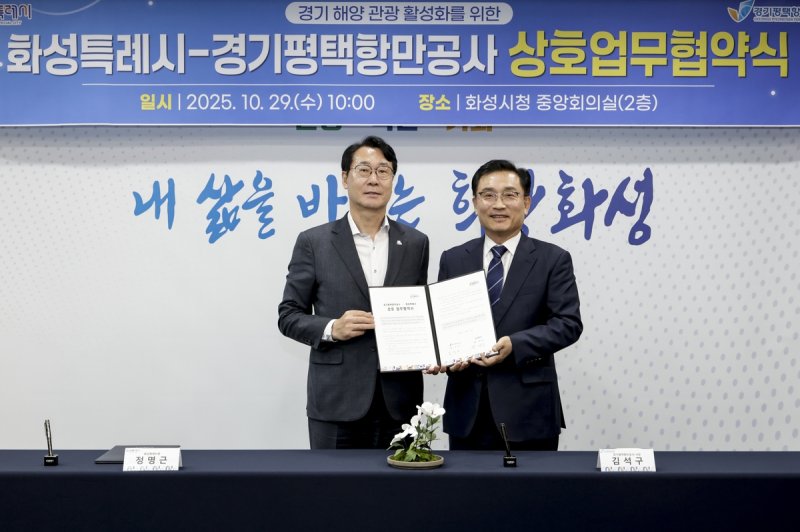 화성시-평택항만공사 '경기해양 관광 활성화' 업무협약 (출처=연합뉴스)