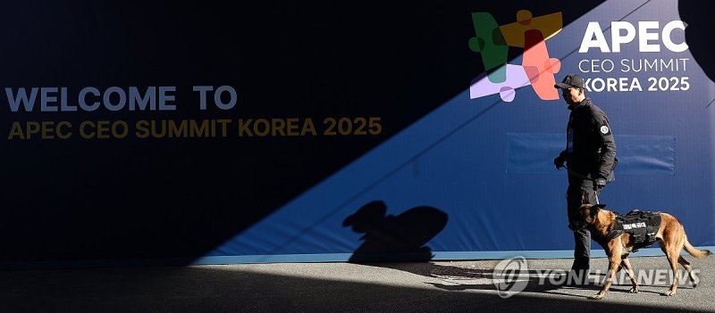 APEC CEO 서밋 개막 앞두고 안전점검하는 경찰특공대 (출처=연합뉴스)