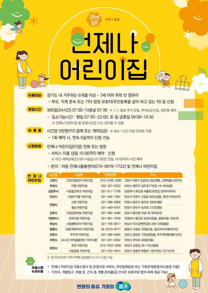 3천원만 내면 24시간 돌봄...경기도 '언제나 어린이집 ' 14개곳으로 확대