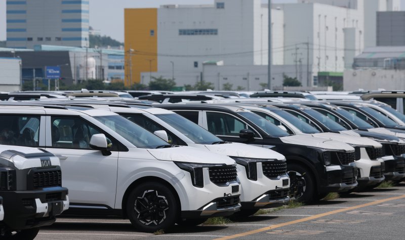 경기 평택시 포승읍 평택항에 수출용 차량이 세워져 있다. 2025.8.1/뉴스1 ⓒ News1 김영운 기자