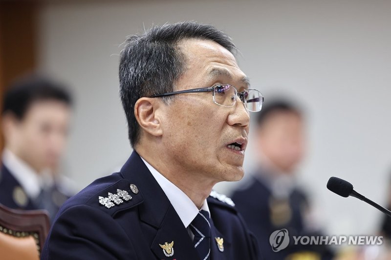 질의 답하는 유재성 경찰청장 직무대행 (출처=연합뉴스)