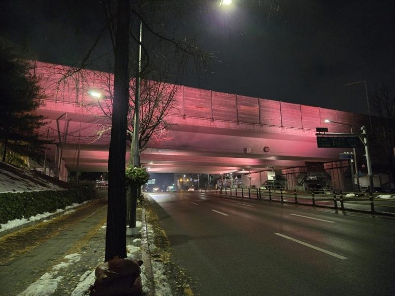 거여고가 하부 업라이팅 조명 (출처=연합뉴스)