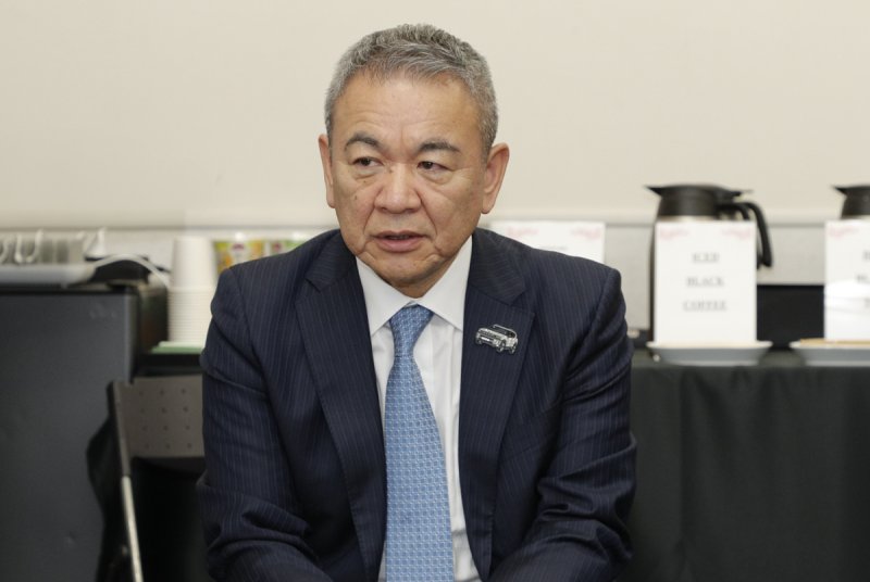 시메기 토시유키 현대자동차 일본법인장이 29일 도쿄 빅 사이트에서 열린 '재팬 모빌리티쇼 2025' 전시장에서 한국자동차기자협회 취재진과 인터뷰를 진행하는 모습(공동취재). 2025.10.29.