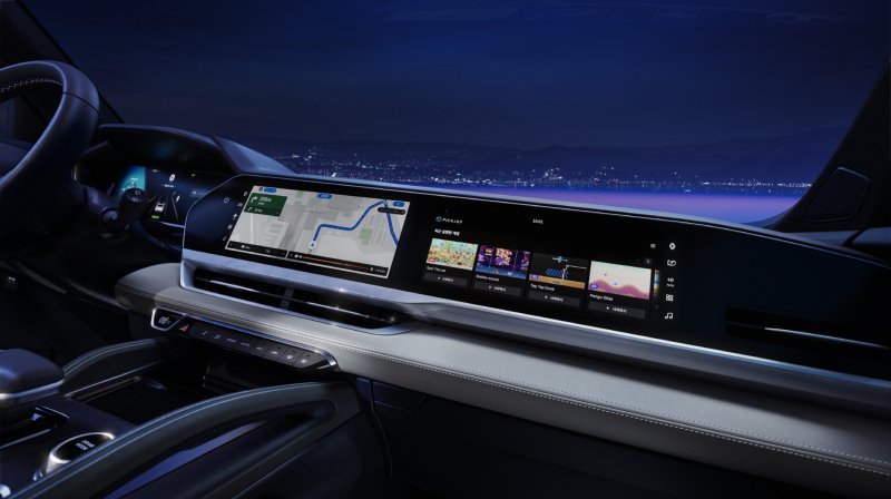 [서울=뉴시스] 르노코리아 '그랑 콜레오스' openR 파노라마 스크린에 탑재된 아케이드 게임 기능 모습. (사진=르노코리아 제공) 2025.10.31 photo@newsis.com *재판매 및 DB 금지