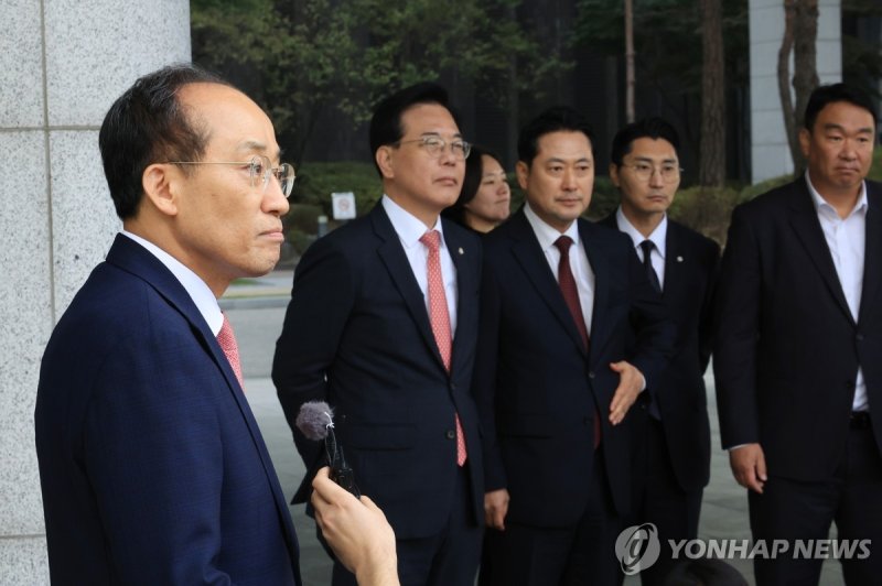 특검 조사 마친 추경호 (출처=연합뉴스)