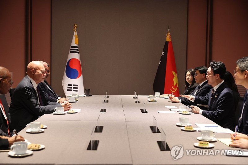 김민석 국무총리, 파푸아뉴기니 부총리 면담 (출처=연합뉴스)