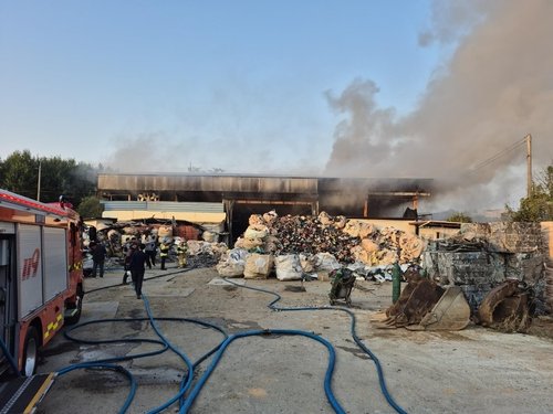 광주 폐기물 창고 화재 (출처=연합뉴스)