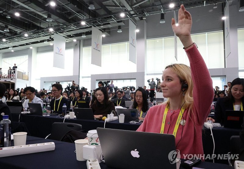 이재명 대통령에게 질문하는 외신기자 (출처=연합뉴스)