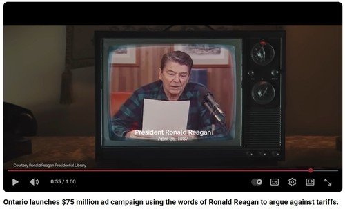 관세 관련 캐나다 TV 광고 화면 (출처=연합뉴스)