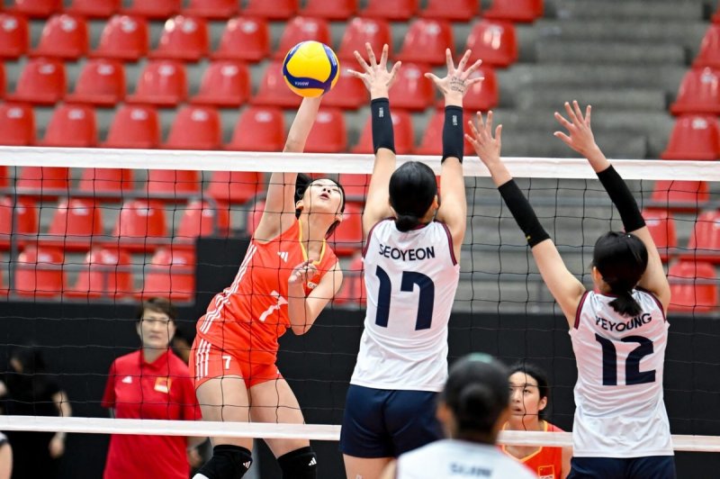 U-16 여자배구 아시아선수권 중국전 경기 장면 (출처=연합뉴스)