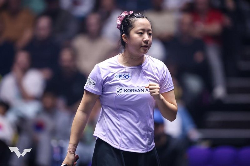 WTT 챔피언스 몽펠리에 경기에 나선 신유빈 (출처=연합뉴스)