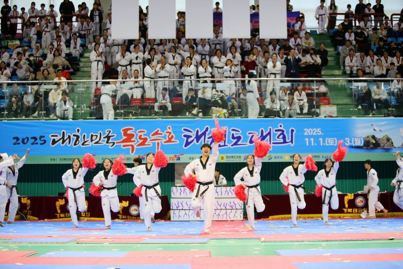 [영천=뉴시스] '대한민국 독도수호 태권도대회' 개막 축하 공연. (사진=영천시 제공) 2025.11.02. photo@newsis.com