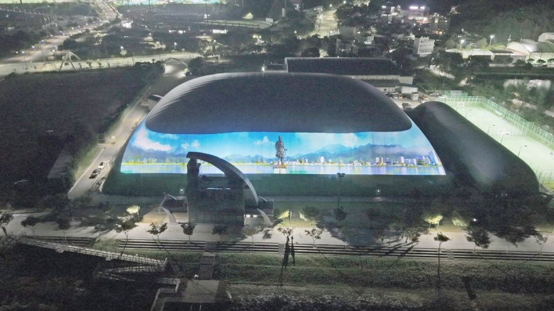 송암 에어돔 야간경관 (출처=연합뉴스)