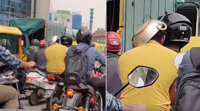 바카라사이트 가입 쓰고 오토바이를 탄 바카라사이트 가입 남성(Karnataka Portfolio의 X영상 갈무리)