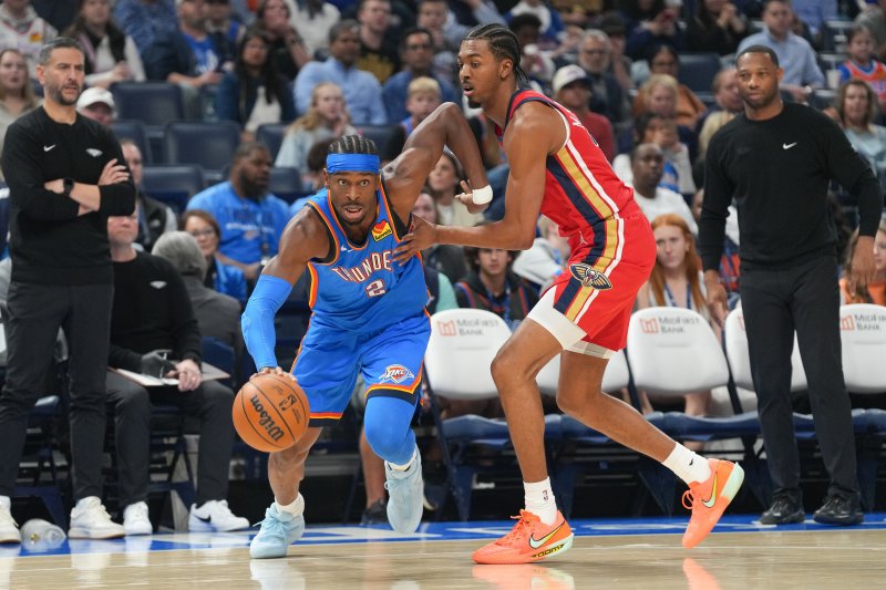 [사설 바카라=AP/뉴시스] 미국프로농구(NBA) 사설 바카라 선더의 셰이 길저스알렉선더. 2025.11.02.