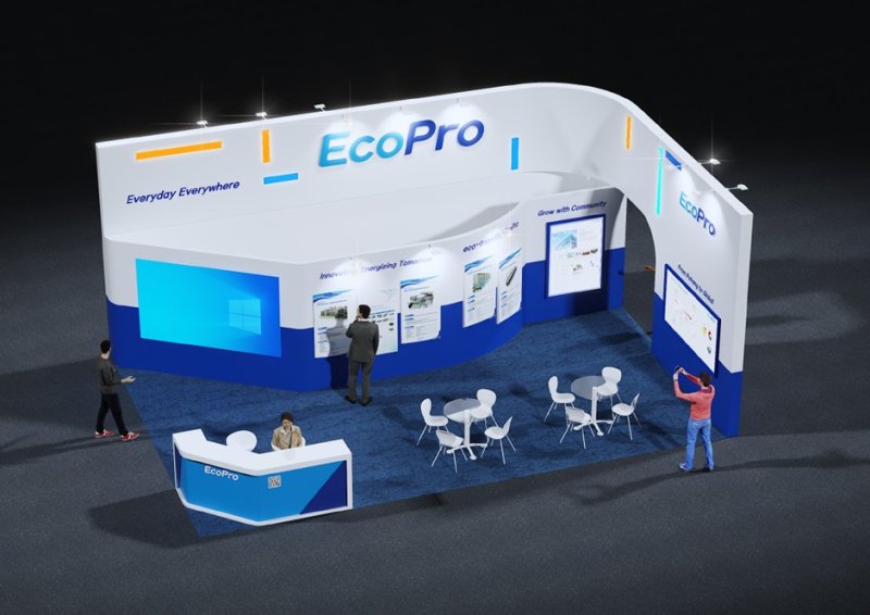 [포항=뉴시스] 송종욱 기자 = '국제 배터리 엑스포 2025 포항'에서 선보이는 에코프로 부스 조감도. (사진=에코프로 제공) 2025.11.03. photo@newsis.com