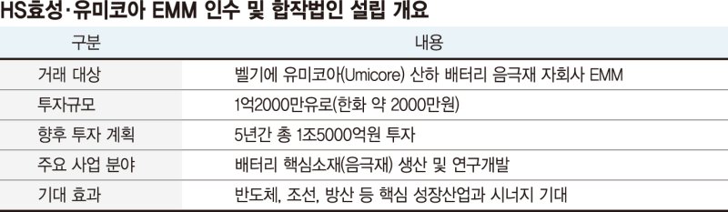 '게임 체인저' 조현상… HS효성, 실리콘 음극재시장 진출