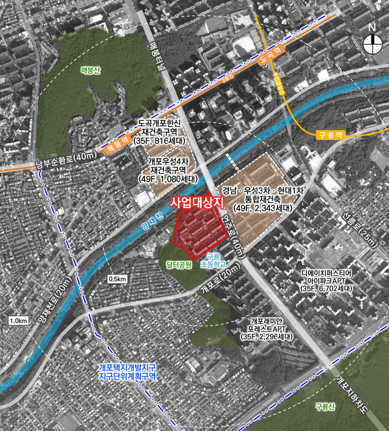 강남구 개포현대2차아파트 위치도. 서울시 제공