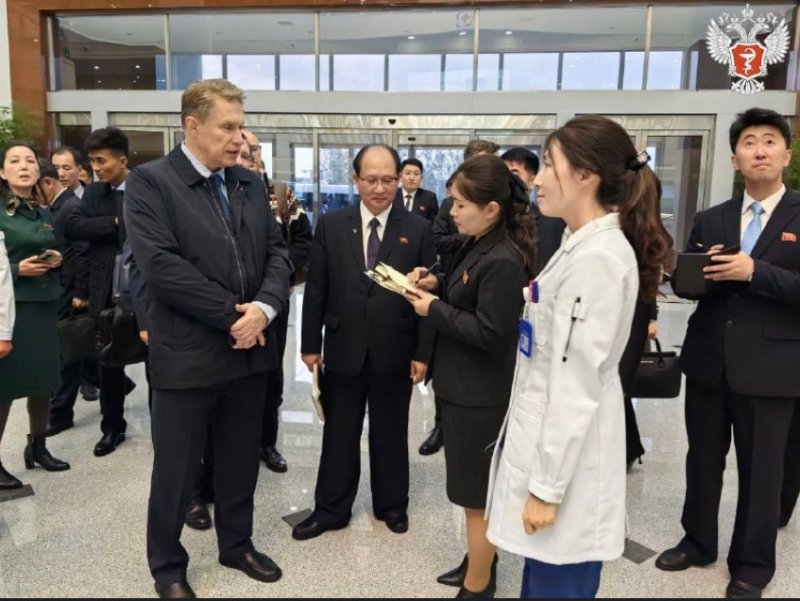 주북 러시아대사관은 4일 미하일 무라슈코 러시아 보건부 장관이 평양을 방문해 정무림 북한 보건상과 만난 뒤 의료 협력 확대 협정을 체결했다고 밝혔다.(주북 러시아 대사관 텔레그램 갈무리).