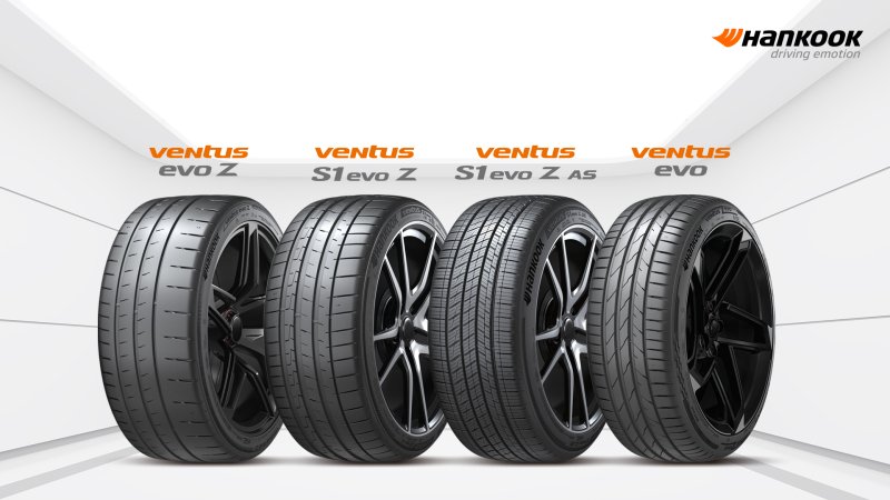 한국타이어앤테크놀로지의 고성능 타이어 브랜드 '벤투스'(Ventus) 라인업(한국타이어 제공).