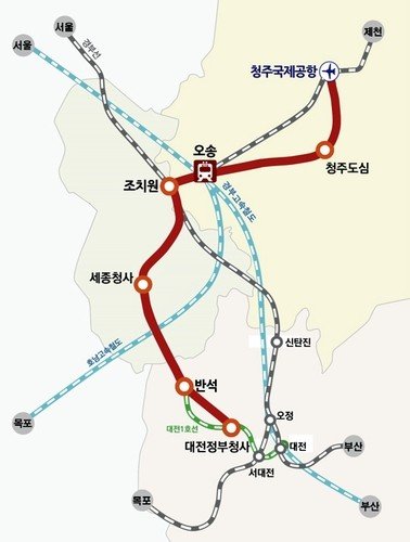 CTX 노선 청주 도심 구간 (출처=연합뉴스)