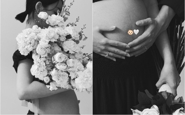 AOA 유나, 만삭 D라인 공개…"곧 만날 겨울이와 함께"