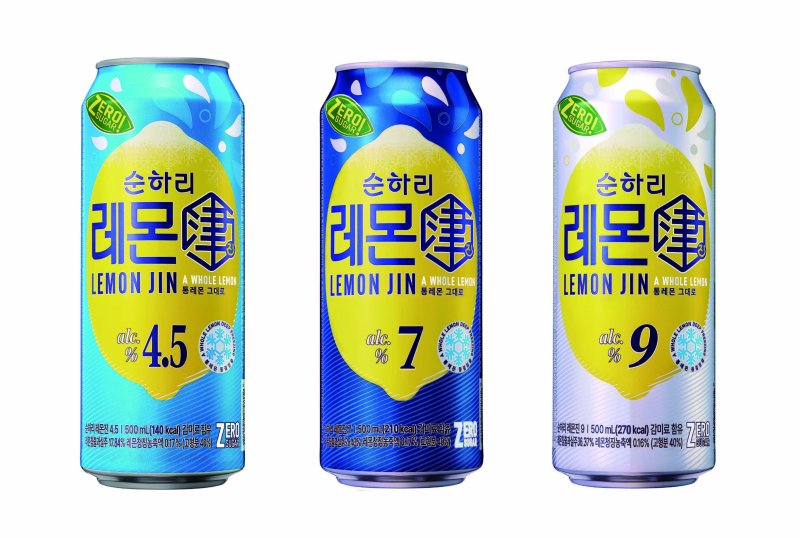 리뉴얼 레몬진 3종.(롯데칠성음료 제공)