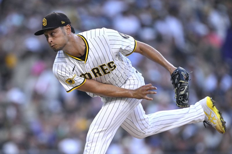 [샌디에이고=AP/뉴시스] 다르빗슈 유가 8일(한국 시간) 미국 캘리포니아주 샌디에이고의 펫코파크에서 열린 2025 메이저리그 애리조나 다이아몬드백스와의 경기에 선발 등판해 공을 던지고 있다. 2025.07.08.