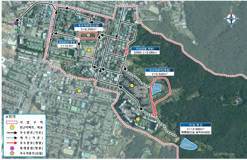 [전주=뉴시스]윤난슬 기자 = 전북 전주시는 집중호우로 반복된 침수 피해를 근본적으로 막기 위한 '학소지구 우수저류시설 설치사업'을 본격화한다고 5일 밝혔다. (사진=전주시 제공) photo@newsis.com