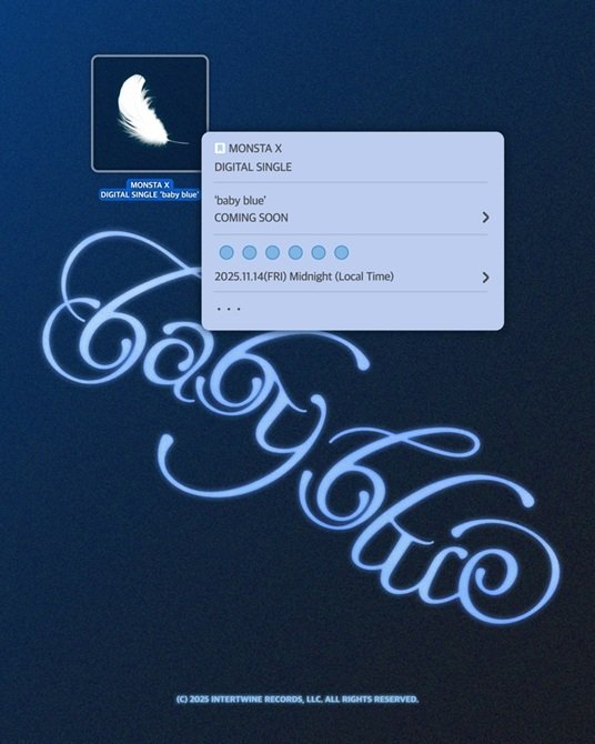 [서울=뉴시스] 그룹 '몬스타엑스' 신곡 '베이비 블루' 표지. (사진=스타쉽엔터테인먼트 제공) 2025.11.05. photo@newsis.com *재판매 및 DB 금지