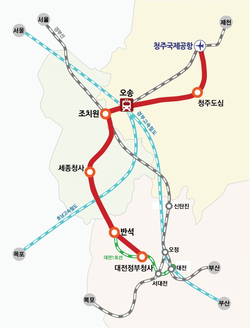 충청권광역급행철도 CTX 노선도. (사진=충북도 제공) *재판매 및 DB 금지