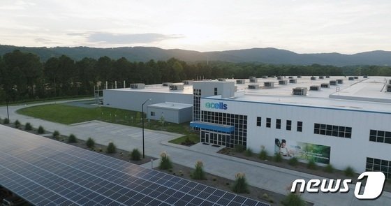 한화큐셀 미국 조지아주 달튼 생산공장 전경,(한화솔루션 제공)