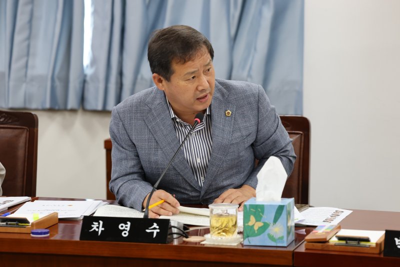 차영수 전남도의원이 전남도 행정사무감사에서 질의하고 있다.(전남도의회 제공, 재판매 및 DB 금지)/뉴스1