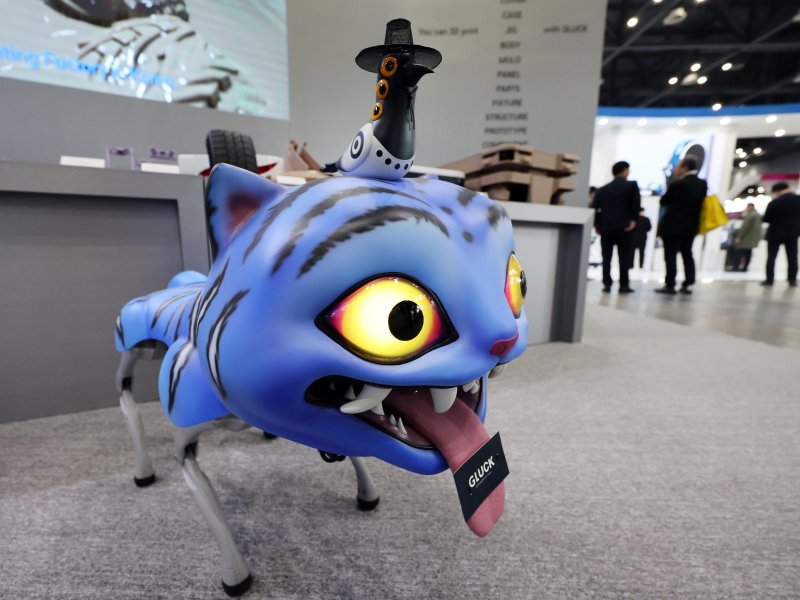 '케이팝 데몬 헌터스'(케데헌) 속 한국 호랑이 캐릭터 '더피(Duffy)' 로봇 뉴시스